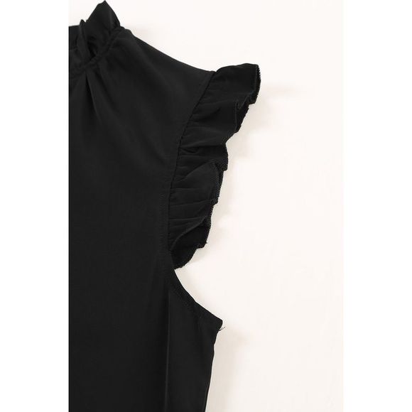Azura Exchange  Black Flounced Tank Top - Picture 8 of 15